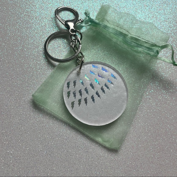 Ritzee Rebel Schitt’s Creek Lightning Bolt David Rose Inspired Bag Charm Keyring - Picture 4 of 7